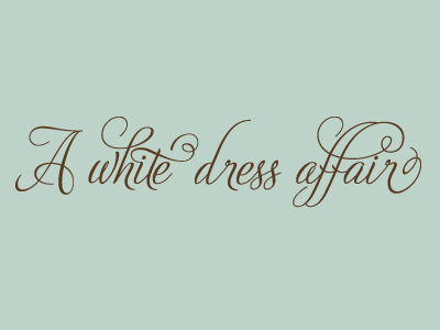 WIP — A White Dress Affair logo type wordmark