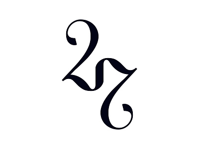 27 27 branding classy creative handmadefont identity letters logo logodesign monogram monogram logo numbers type typography typographyart