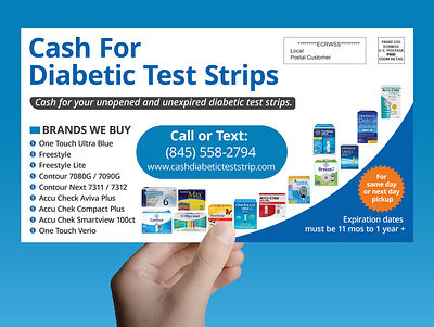 Diabetic Test Strips Postcard diabetic eddm eddm postcard postcard design postcards