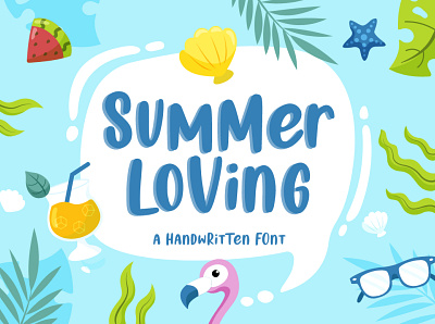 Summer Loving | A Handwritten Font bundle illustrations