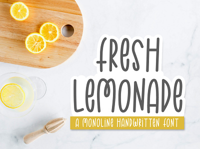 Fresh Lemonade - Handwritten Monoline Font