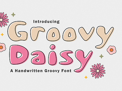 Groovy Daisy - Retro Handwritten Font branding design font design fonthandwriting handlattering illustration letteringfont logo script lettering typography