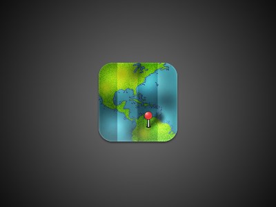 Maps green icon ios iphone land maps pin theme turtle