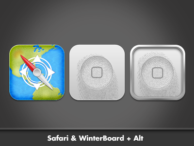 More iOS Icons blue border button fingerprint green home icon ios iphone safari theme white winterboard
