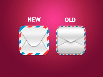 Mail iOS Icons icon ios mail new old pink theme