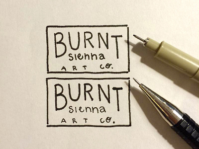 Burnt Sienna Art Co. concept design hand lettering illustration logo design thumbnails