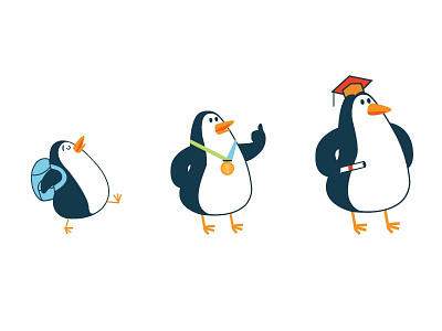 Growing Up Penguin animal illustration penguins vector