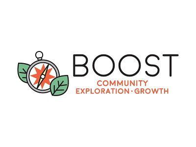 Boost Summer Camp branding compass logo nature outdoors vector