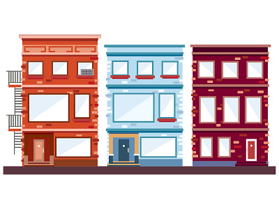 The Neighborhood buildings illustration vector
