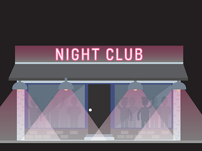 The Gradient Club gradient illustration nightlife scene vector