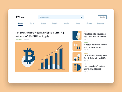 FNews : Newspaper Online clean minimal newspaper ui design web web app