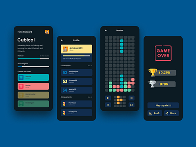 Tetris Game App clean game game app minimal mobile tetris ui ui design