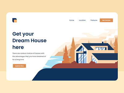 Dream House Illustration clean figma house illustration landing page minimal web web design