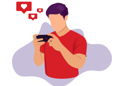 Playing Phone Illustrator alifprayogo app design design grafis flat illustration phone playing