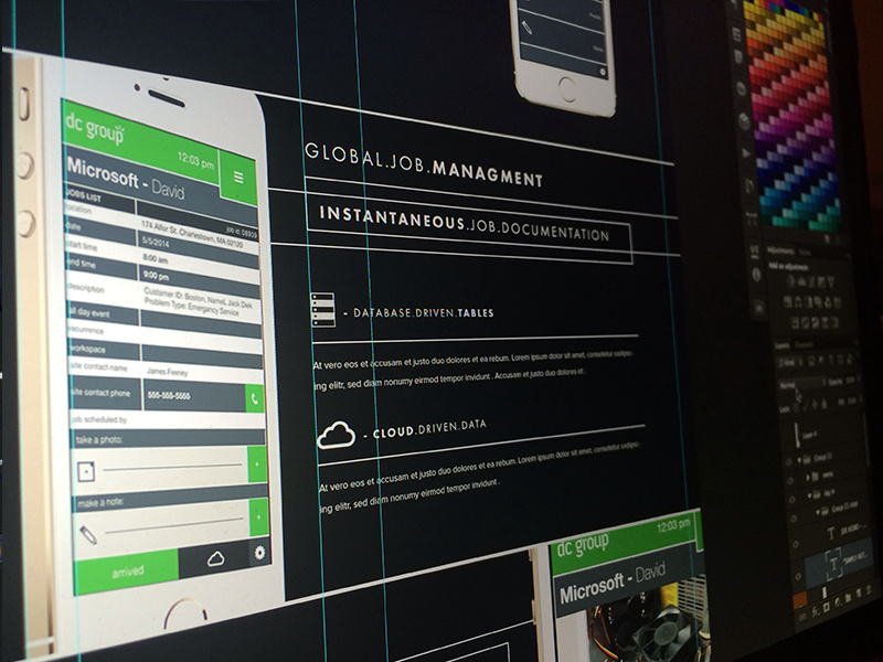 DC Group - Tech Application mobile application user interface