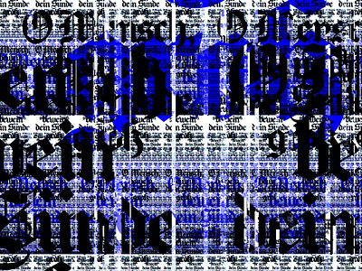 Gothic glitch 3.7 blackletter blue deconstructed distorted distortion experimental font generative generative art generativeart glitch glitch art glitchart gothic industrial text text effect text effects type typography