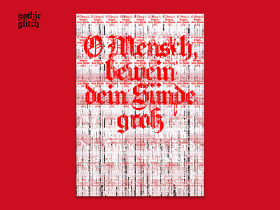Gothic glitch 3 (Rebound) blackletter deconstructed distorted distortion experimental font generative glitch gothic industrial poster poster art poster design posterart posterdesign posters text text effect type typedesign