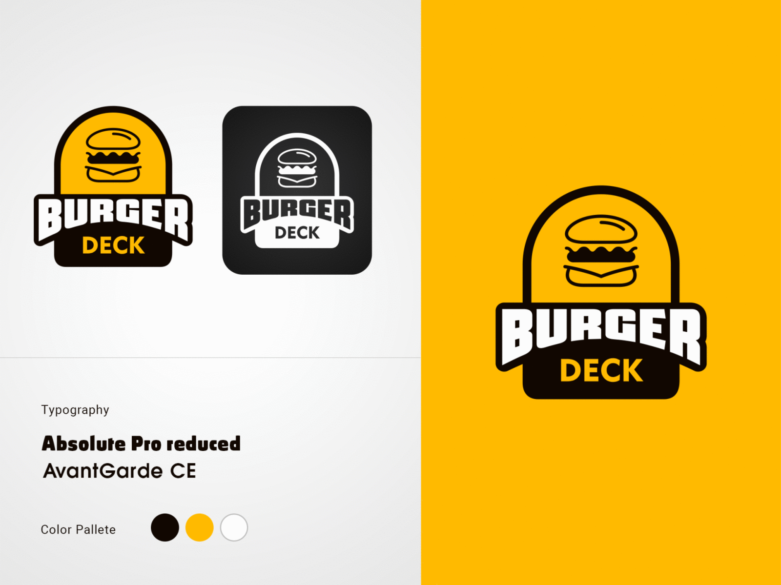 Burger Deck Logo branding bread burger burger flyer burger logo burger menu cheese fastfood illustration illustrator logo design logodesign vector yellow logo