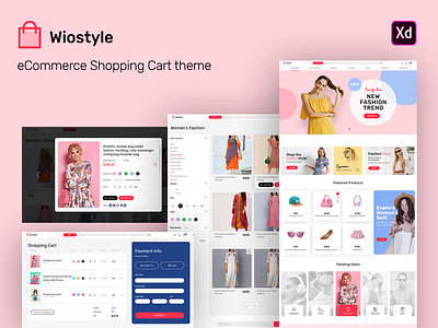 WioStyle eCommerce Design (Themeforest) add to cart ecommerce fashion flat design landign page shopping app ui ux website