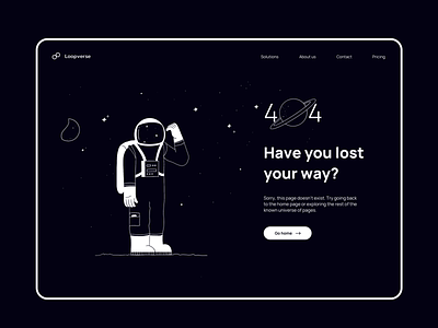 404 page 👩‍🚀 404 error 404 page astronaut product design space ui ui design ux uxui web design