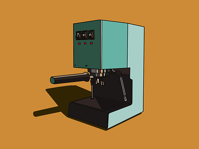 Gaggia Classic Pro Illustration coffee design espresso espresso machine illustration illustration design illustrator retro