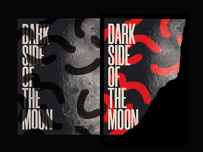🌑 Dark Side of The Moon art brand branding brush clean condensed design font graphic graphic design identity maunna minimal moon poster poster art space type typohraphy universe