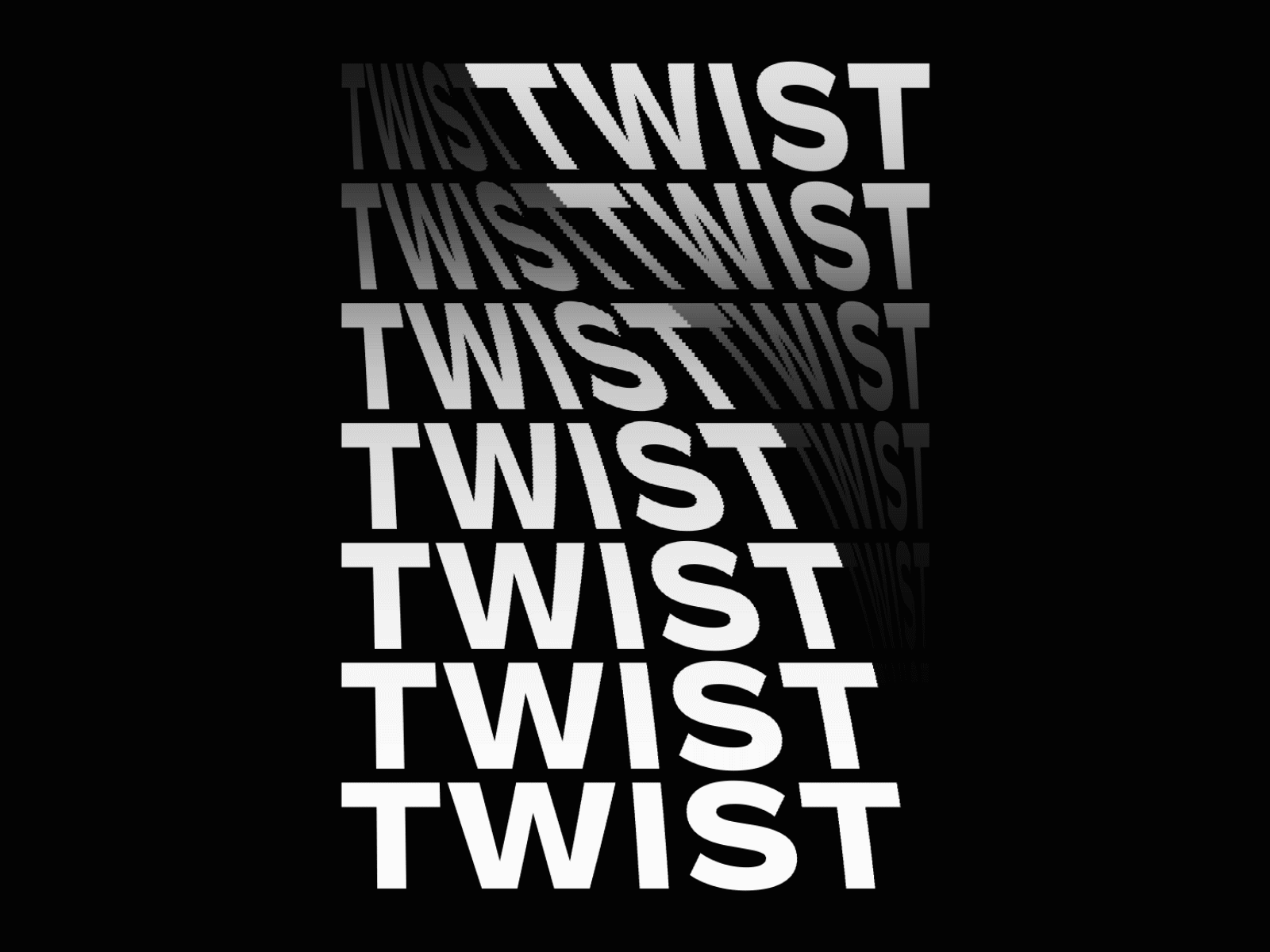 TWIST - Kinetic Typography Poster animation black brand branding clean design designer font graphic design identity logo motion poster rotate twist type typography typography art typography design vector