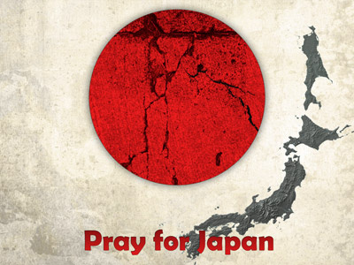 Pray for Japan japan photoshop red