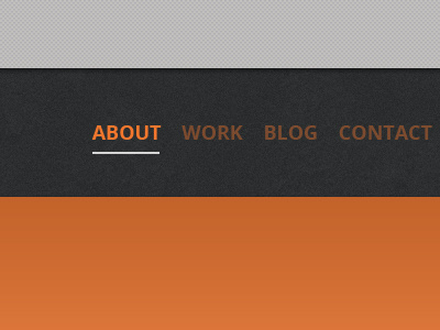 Personal Website Design Sneak Peek 5 menu navigation orange personal texture typography web design