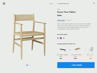 Makayu : Product Detail clear ecommerce minimalist product detail webdesign
