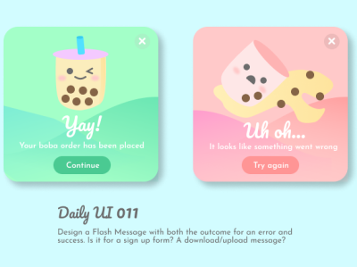 Daily UI 11 Flash Messages dailyui011