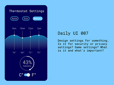 Daily UI 7 Settings dailyui007