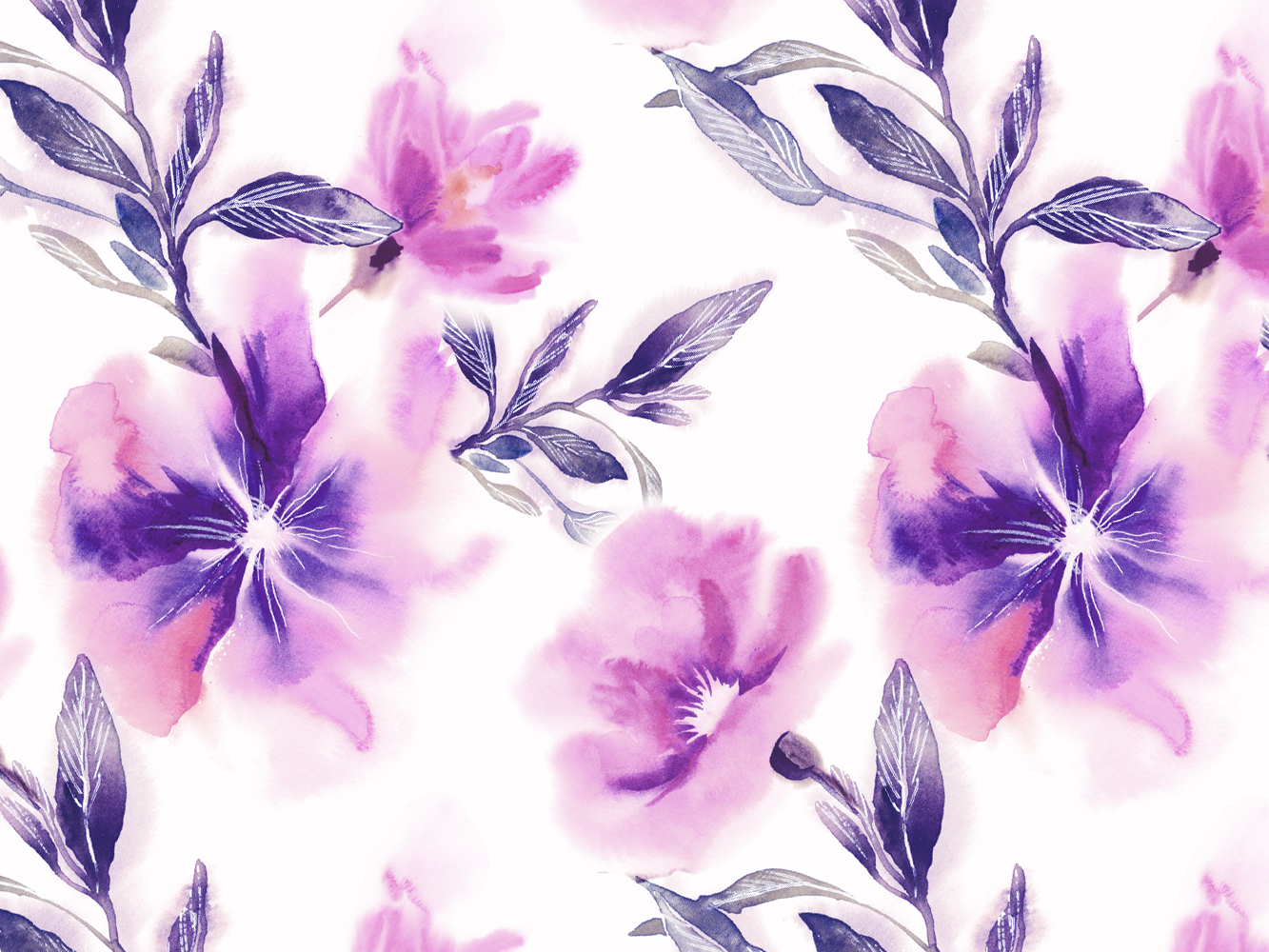 Download Watercolor Floral Seamless Pattern by Marina Grau on Dribbble