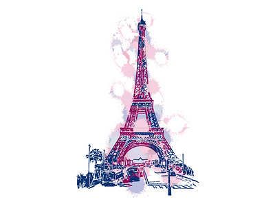 Eiffel Tower architecture design drawing eiffel eiffel tower eiffeltower europe france icon illustration paris print sketch symbol tower vector watercolor