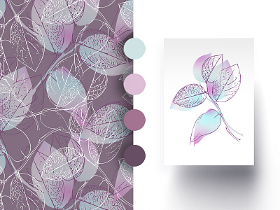 Floral Design Elements design digital illustration digitalart illustration leaves ornament pattern print seamless pattern seamlesspattern surface pattern design surfacedesign textile