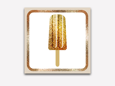 Gold Ice Cream Icon design dessert frame gold ice ice cream icecream illustration logo print sign surface pattern design surfacedesign vector