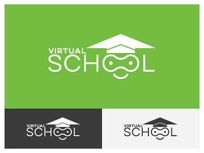 VIRTUAL SCHOOL logo app art brand design branding design ditective ditective logo flat graphic design icon illustration illustrator logo logodesign minimal typography ui ux vector web