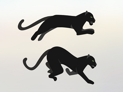 Jaguar in Motion black charge illustration jaguar leopard motion movement panther puma running