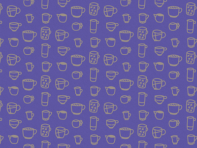 Funky Mugs coffee icons illustration line drawing mug pattern