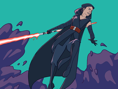 Dark Rey character illustration manga starwars