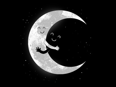 Moon Hug carbine digital orgasm faces hugging moon hug smiley space stars threadless