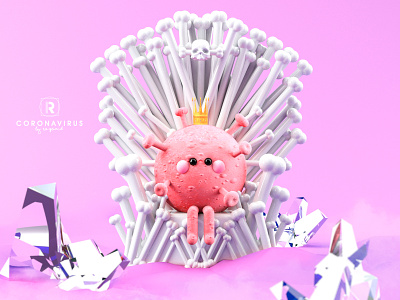 CORONAVIRUS🦠🧫 3d 3d art animation apple character china chinaart colors corona coronarender coronavirus design dribbble game of thrones google illustration instagram samsung virus wuhan