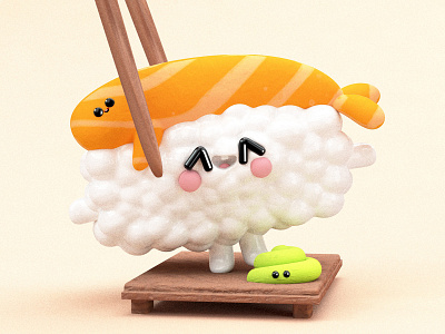 Sushi Family 3d character characters colors dribbble dribbble best shot fish follow fresh google illustration modern page roll sushi ui ui ux ux web webdesign