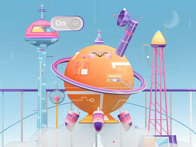 Saturn Rocket 3d 3d art blender 3d c4d character design colors dribbble best shot explore funny future futuristic illustration art kawaii kawaii art landing love rocket space universe web design