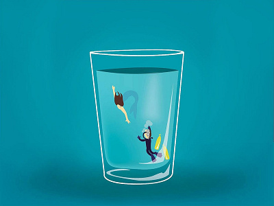 Deep Loves blue branding deep deepblue design diver flat flat design glass illustration illustrator love minimal ocean siren sirena vector water