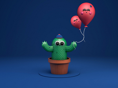 The best friends of the soul! 3d 3d art 3d artist balloons brand branding cactus character character design creative direction debut debut shot design element3d friends hello dribble hero image hi dribbble illustration marketing