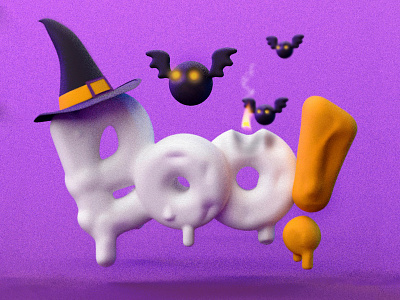 Boo Lettering! 👻🦇 3d booo character dribble friendly ghost halloween halloween party happy ilustration lettering letters octane octuber procreate scripts shooting terror texture type