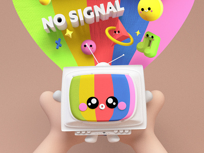 NO SIGNAL 😊📺✨ animated animation character colors cute cute art design drawing dribbble dribbble best shot illustration illustrator kawaii love no signal アニマシオン イラストレーション カワイ ドリブル