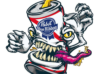 Pabst Blue Ribbon Can Monster