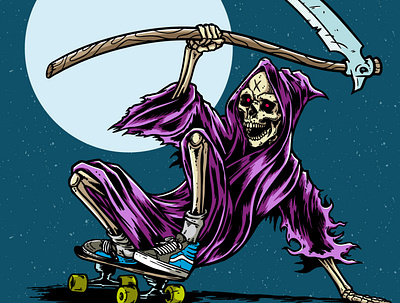 Grim Reaper Moon Rider grim reaper skateboard skull vans